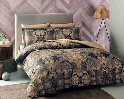 Турецкое Постельное Белье TAC Digital Satin Plein 1850 фото