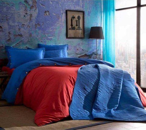 Турецька Постільна білизна TAC Colorful Red Ранфорс Простирадло на гумці 3461 фото