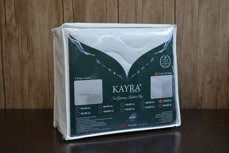 Наматрасник непромокаемый 140х200см стёганный Kayra чехол Аква стоп полуторный бежевый 5168 фото