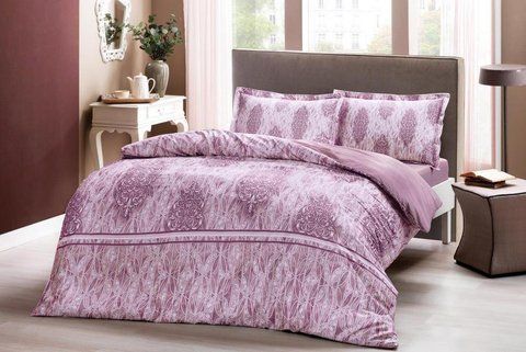 Турецкое Постельное Белье TAC Elise Pink Сатин 1808 фото