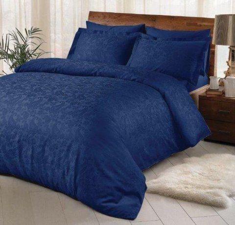 Турецька Постільна білизна TAC Brinley Blue Сатин Жакард 3562 фото