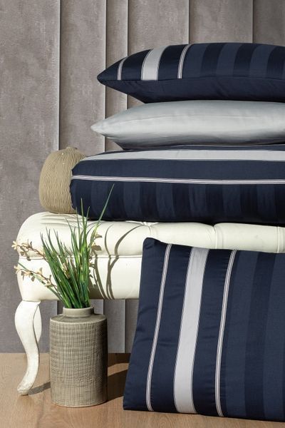 Турецкое Постельное Белье First Choice Deluxe Satin Artwel Navy Blue 200х220см 5009 фото