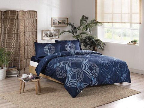 Турецкое Постельное Белье TAC Paloma Blue Сатин 1824 фото