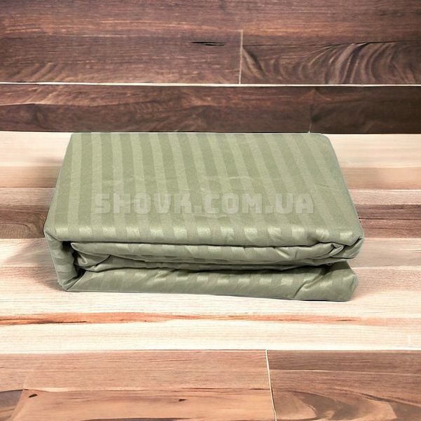 Простирадло на резинці страйп сатин Febo Stripe Satin Оливоквый 5482 фото